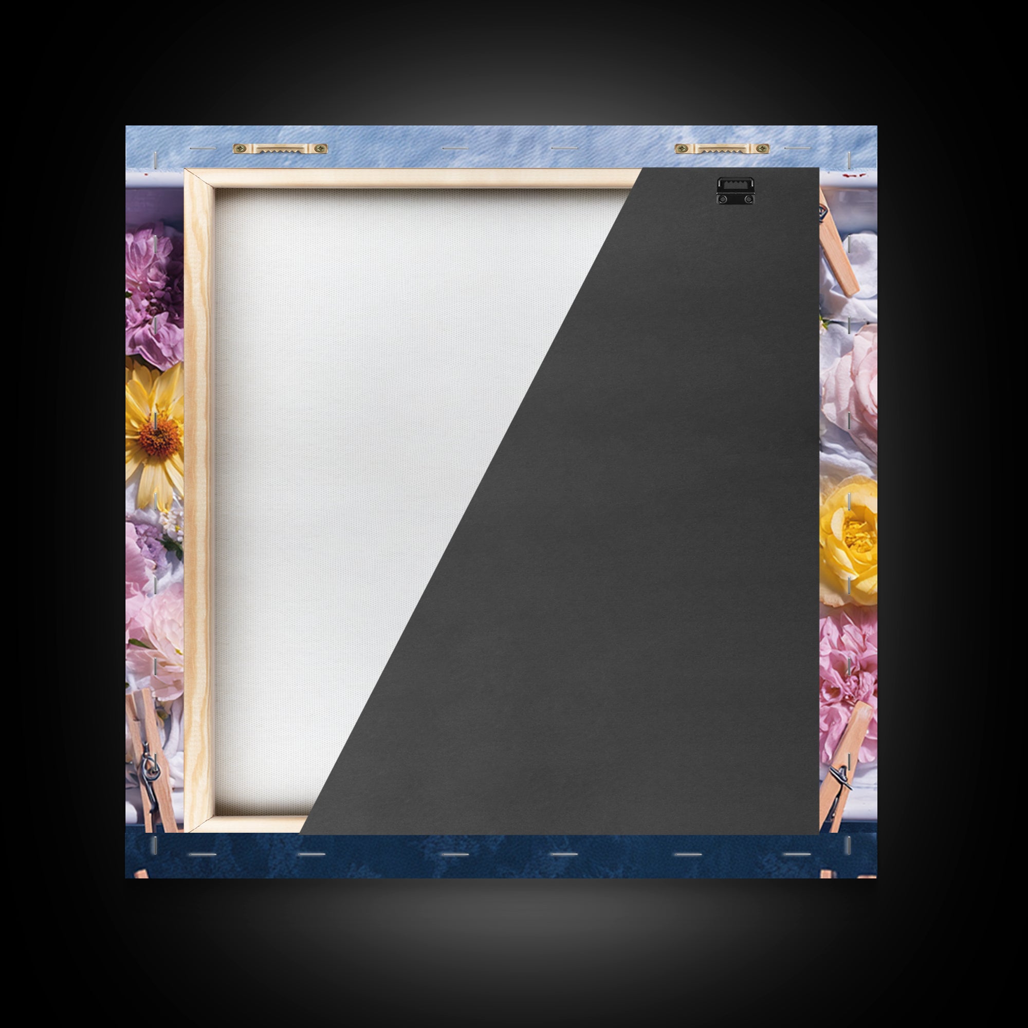 Old Enamel Basin Filled Framed Canvas Print, Laundry Room Art, Digital Print, Living Room Decor, Oil Painting, Clean, LRA-1x1-8