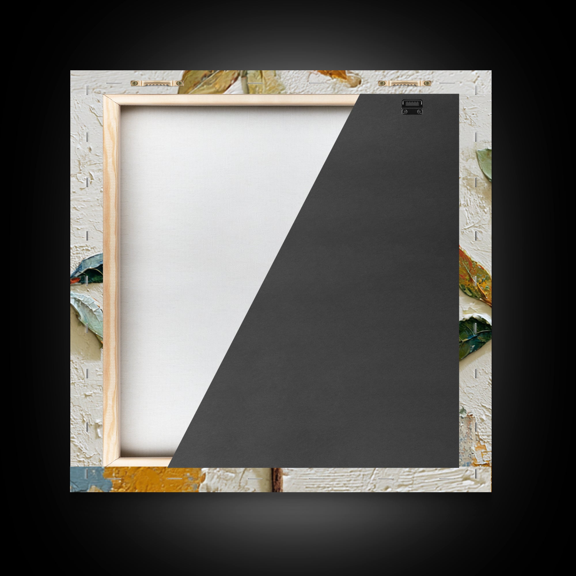 Sicilian Lemon Branch on Ivory Background Framed Canvas Print, Mediterranean Art, Gallery Wall Art, Living Room Decor, Azure, MAR-1x1-37