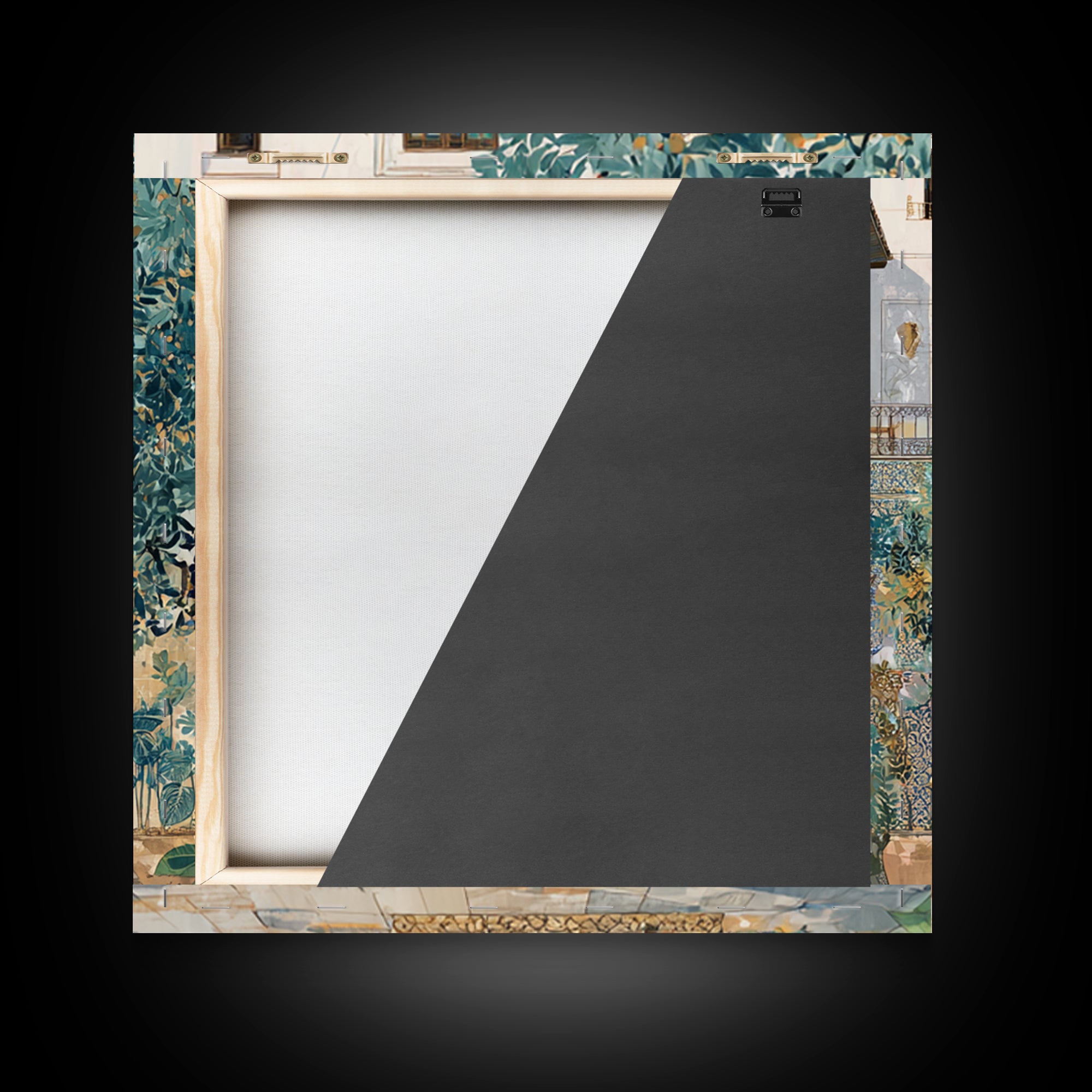 Olive Grove under Pale Morning Light Framed Canvas Print, Mediterranean Art, Landscape Wall Art, Living Room Decor, Azure, MAR-1x1-41