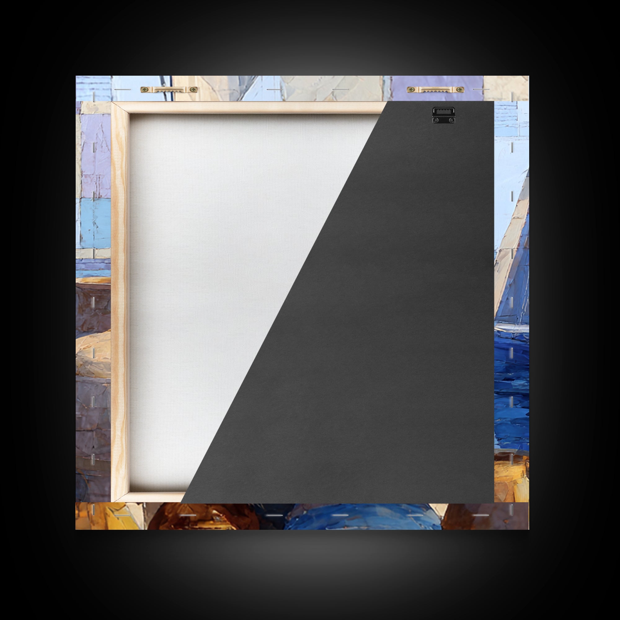 Mediterranean Sailboat on Glassy Water Framed Canvas Print, Mediterranean Art, Watercolor Art, Living Room Decor, Abstract Art, MAR-1x1-42