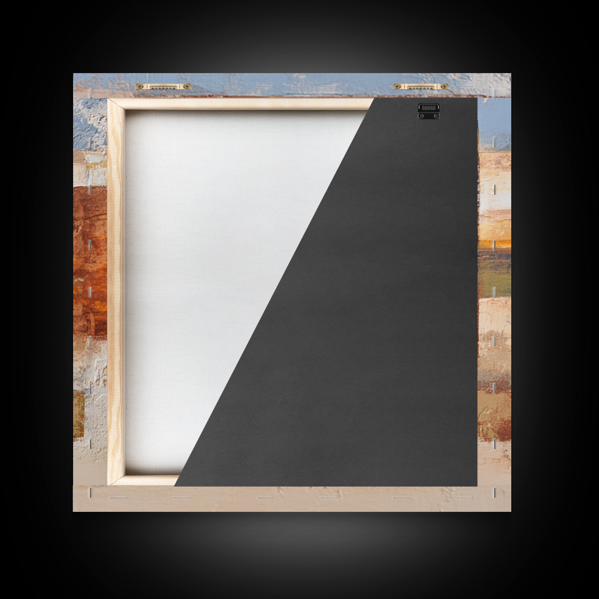 Warm Terra Cotta Abstract Landscape Framed Canvas Print, Mediterranean Art, Coastal Art, Living Room Decor, Fine Art, Azure, MAR-1x1-62
