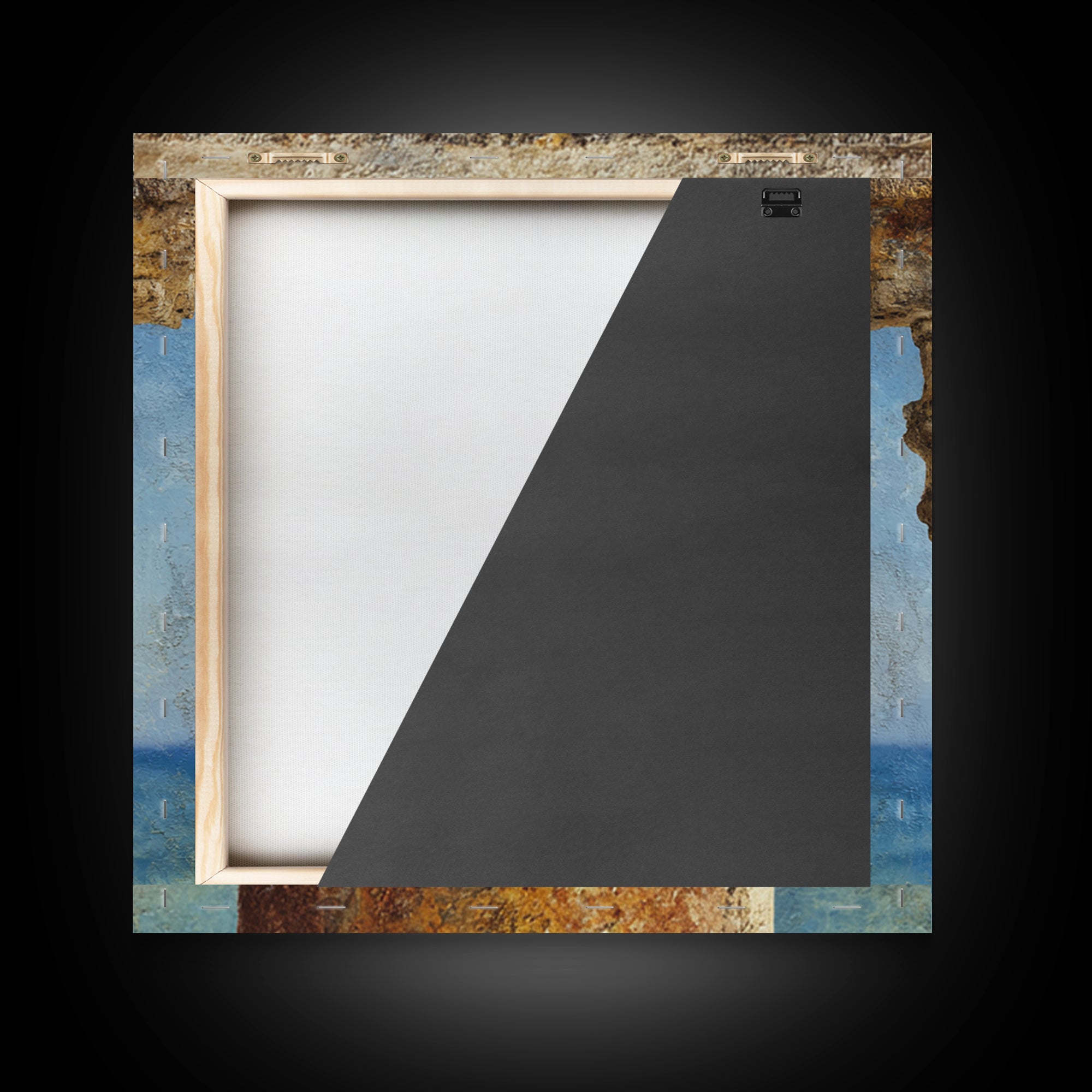 Ancient Column with Sea and Sky Beyond Framed Canvas Print, Mediterranean Art, Downloadable Art, Living Room Decor, MAR-1x1-84