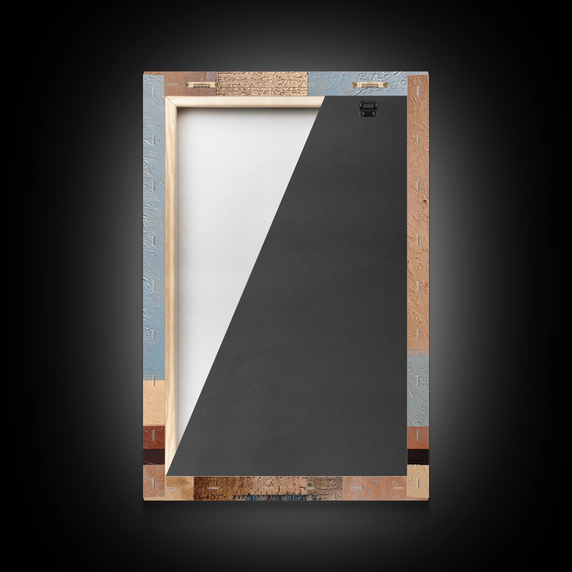 Warm Terra Cotta Abstract Landscape Framed Canvas Print, Mediterranean Art, Statement Artwork, Living Room Decor, Azure, MAR-2x3-22