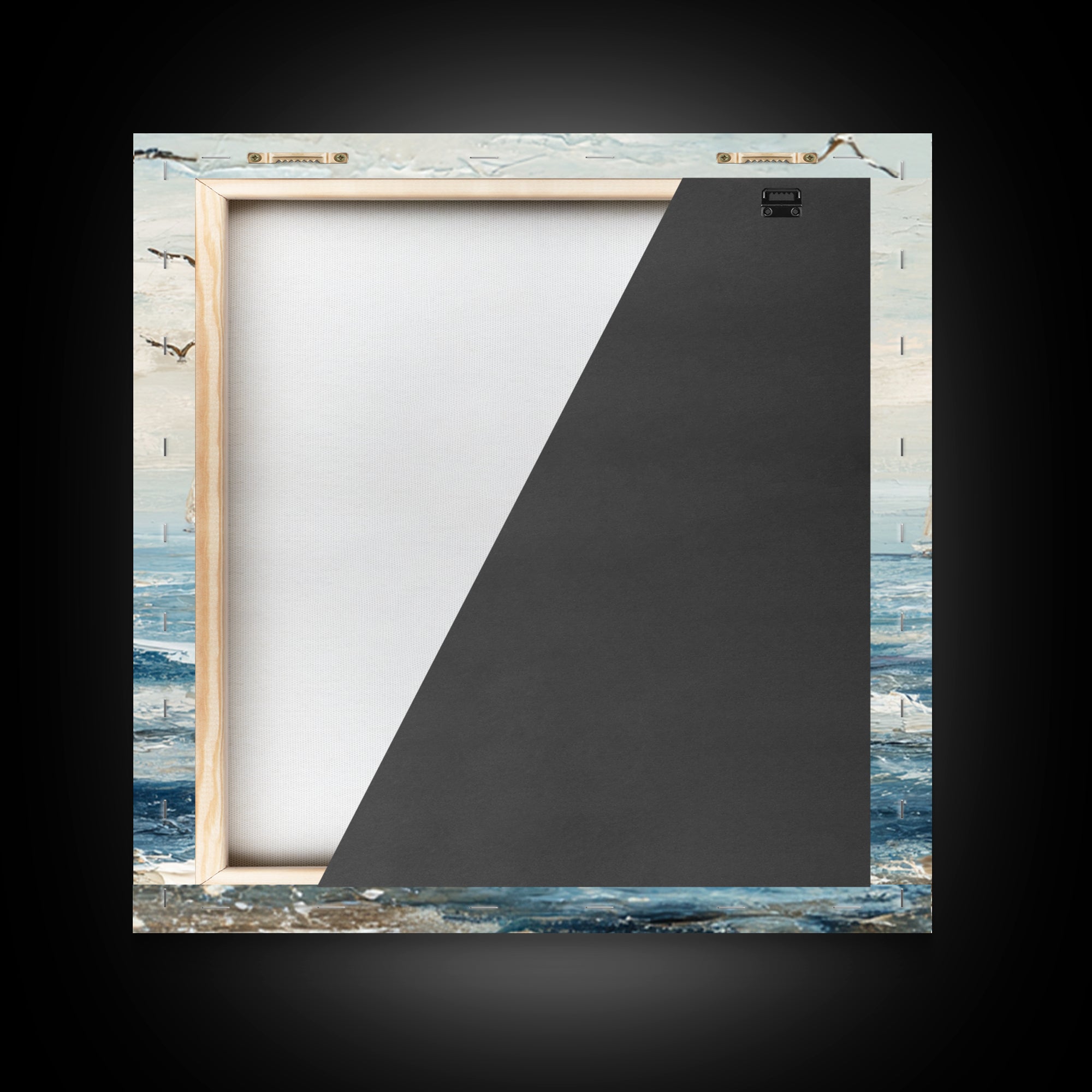 Elegant Moonlit Ocean Horizon Framed Canvas Print, Master Bedroom, Modern Decor, Bedroom Decor, Fine Art, Sanctuary, Wall Decor, MAS-1x1-1