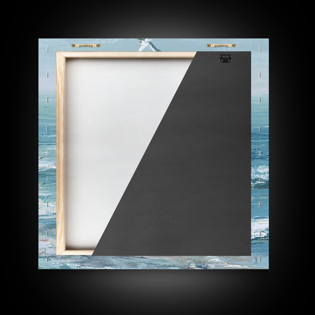 Hotel Coastal Landscape Framed Canvas Print, Master Bedroom, Neutral Decor, Bedroom Decor, Oil Painting, Sanctuary, Home Decor, MAS-1x1-21