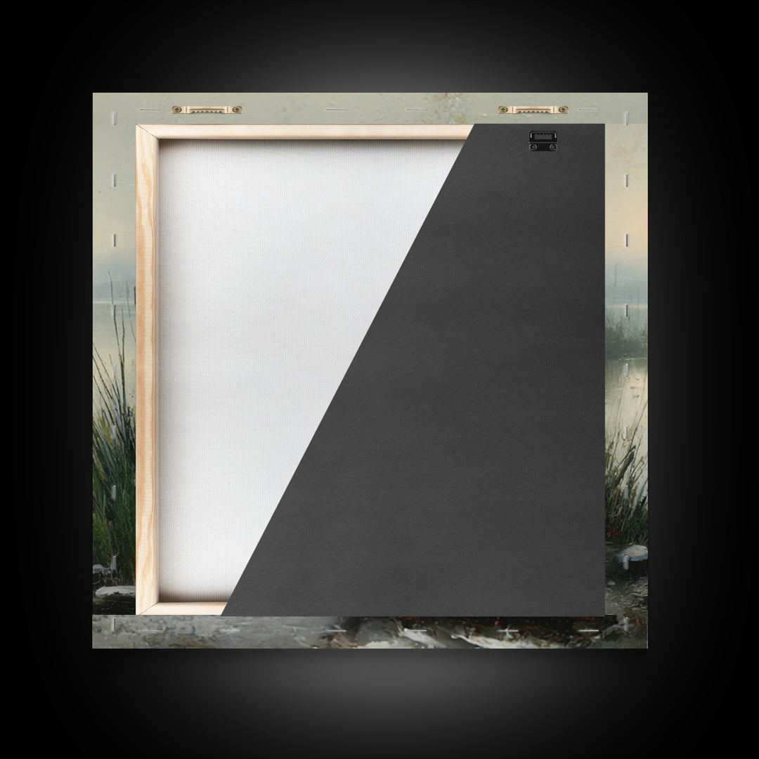 Serene Lake with Pale Morning Reflection Canvas Print, Master Bedroom, Bedroom Prints, Bedroom Decor, Fine Art, Sanctuary, MAS-1x1-31