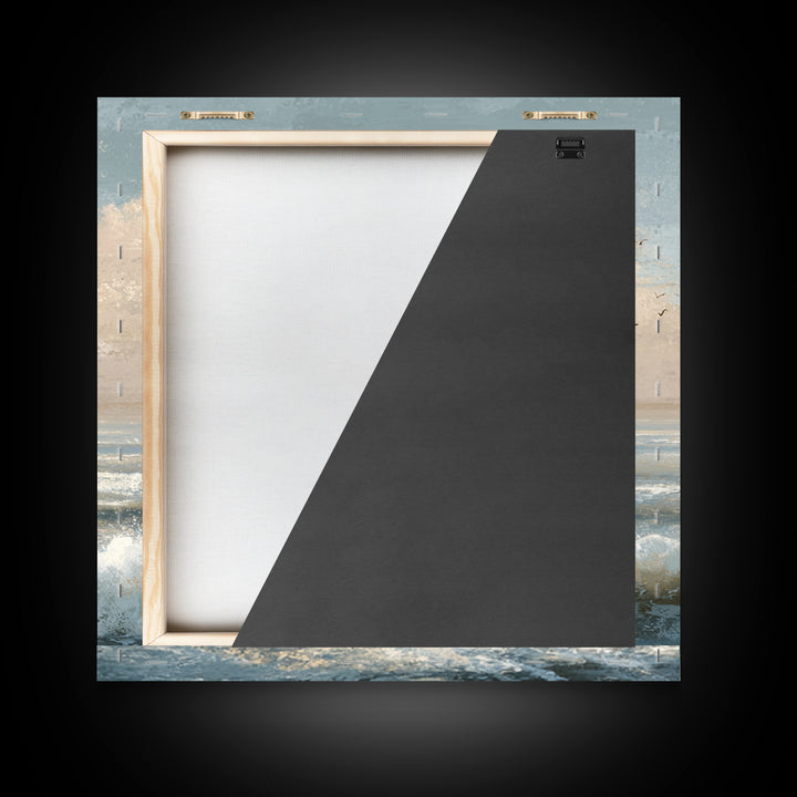 Elegant Moonlit Ocean Horizon Canvas Print, Master Bedroom, Room Decor, Bedroom Decor, Fine Art, Sanctuary, Wall Decal, MAS-1x1-49