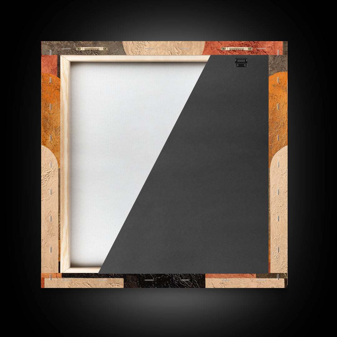 Gold Accented Abstract Arches Framed Canvas Print, Master Bedroom, Farmhouse Decor, Bedroom Decor, Abstract Art, Sanctuary, MAS-1x1-56
