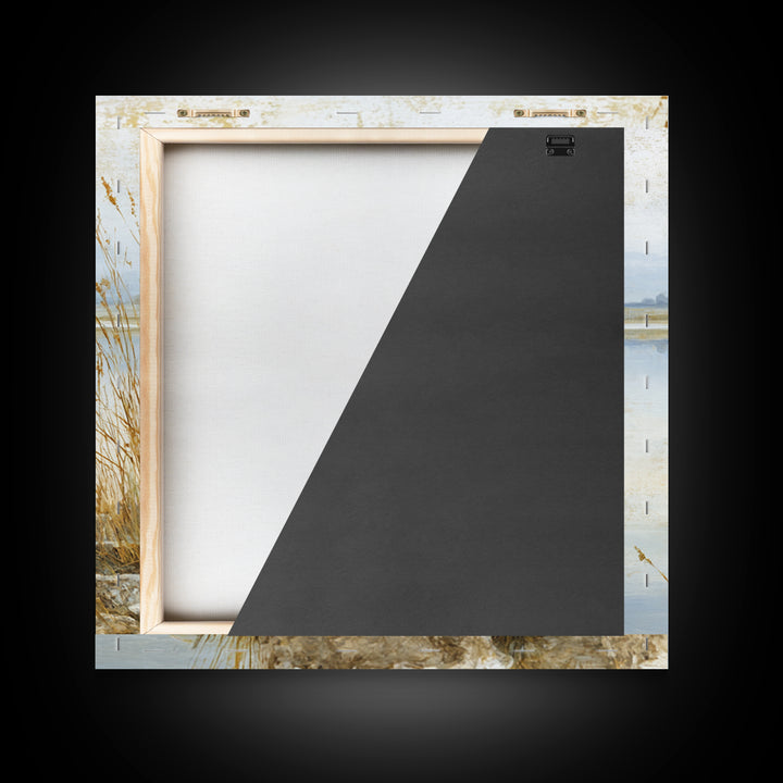 Serene Lake with Pale Morning Reflection Framed Canvas Print, Master Bedroom, Boho Decor, Bedroom Decor, Fine Art, Sanctuary, MAS-1x1-79