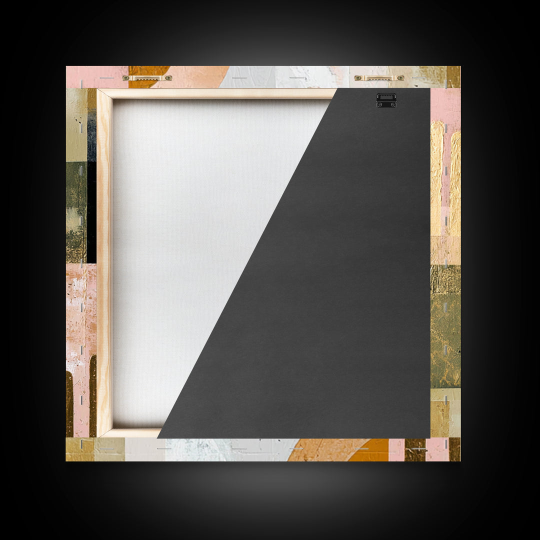 Gold Accented Abstract Arches Framed Canvas Print, Master Bedroom, Bedroom Decor, Fine Art, Sanctuary, Living Room Prints, MAS-1x1-8