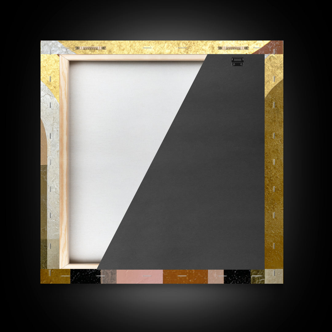 Gold Accented Abstract Arches Framed Canvas Print, Master Bedroom, Fine Art Print, Bedroom Decor, Abstract Art, Sanctuary, MAS-1x1-80