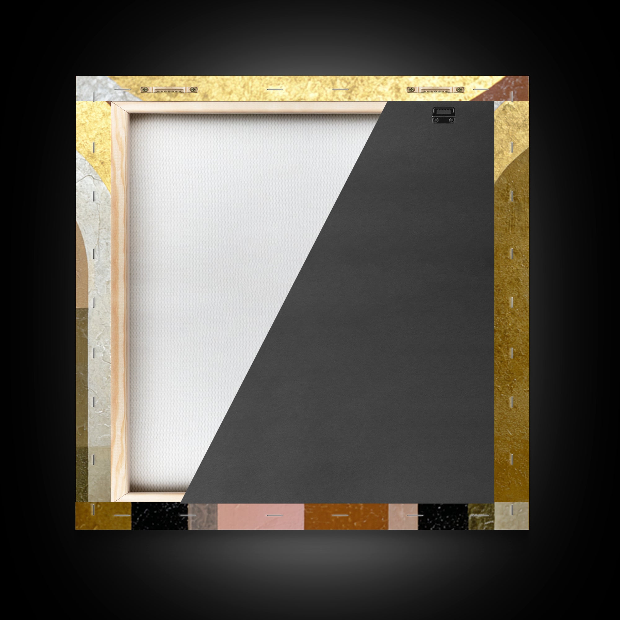 Gold Accented Abstract Arches Framed Canvas Print, Master Bedroom, Fine Art Print, Bedroom Decor, Abstract Art, Sanctuary, MAS-1x1-80
