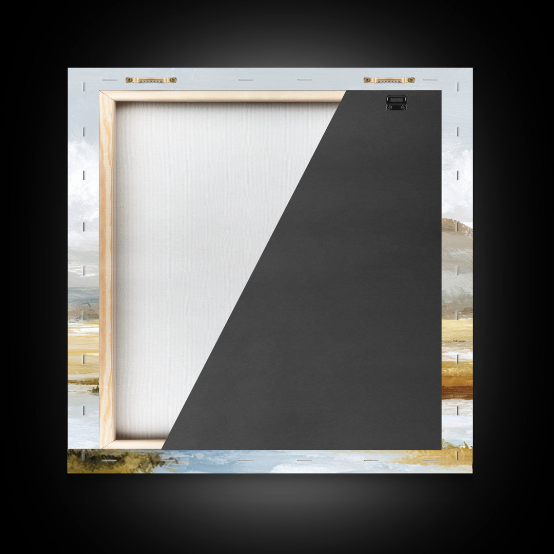 Soft Mountain Ridge Canvas Print, Master Bedroom, Minimalist Decor, Bedroom Decor, Oil Painting, Sanctuary, Farmhouse Decor, MAS-1x1-85