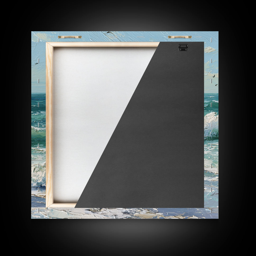 Elegant Moonlit Ocean Horizon Canvas Print, Master Bedroom, Wedding Decor, Bedroom Decor, Sanctuary, Rustic Home Decor, MAS-1x1-97