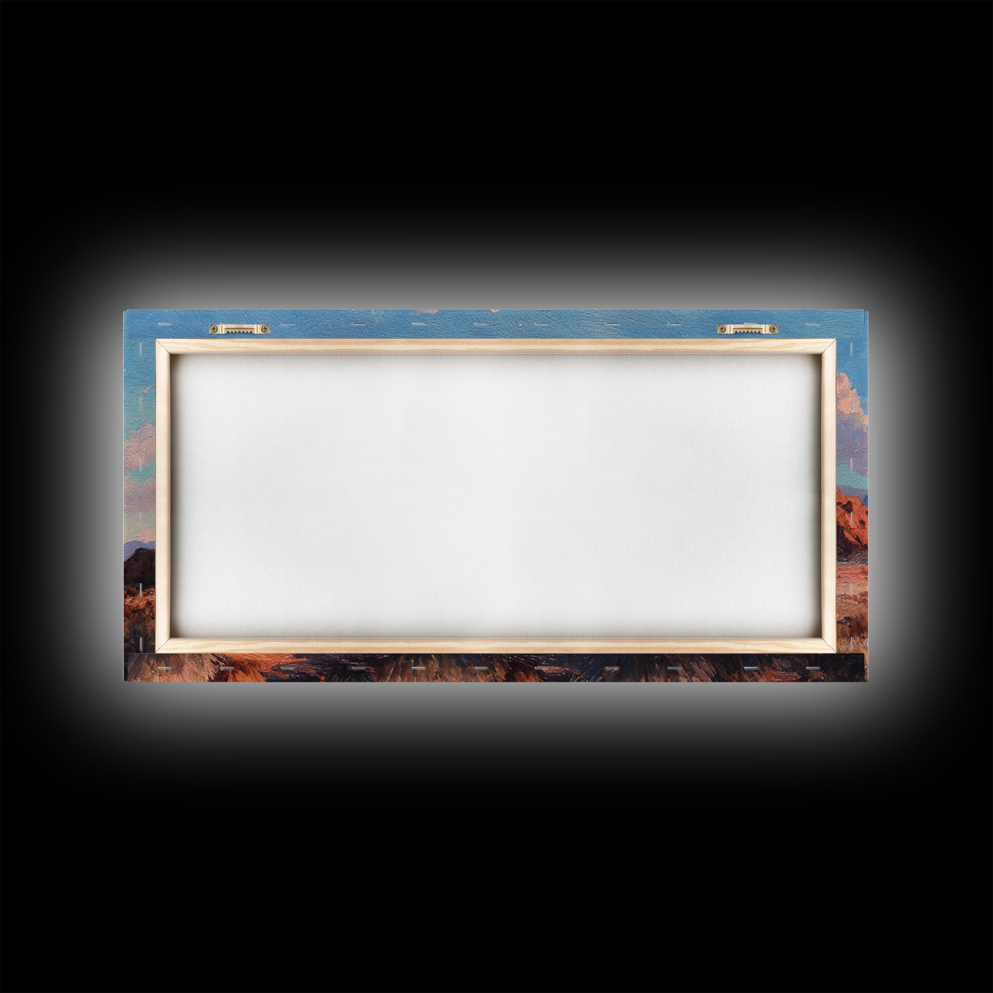 Quiet Desert Dusk Framed Canvas Print, Master Bedroom, Minimalist Decor, Bedroom Decor, Oil Painting, Sanctuary, MAS-2x1-6