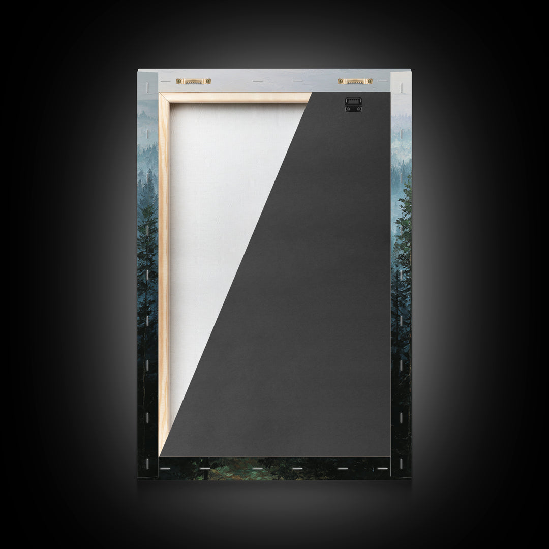 Calm Misty Forest Panorama Framed Canvas Print, Master Bedroom, Modern Decor, Bedroom Decor, Fine Art, Sanctuary, Wall Decor, MAS-2x3-84