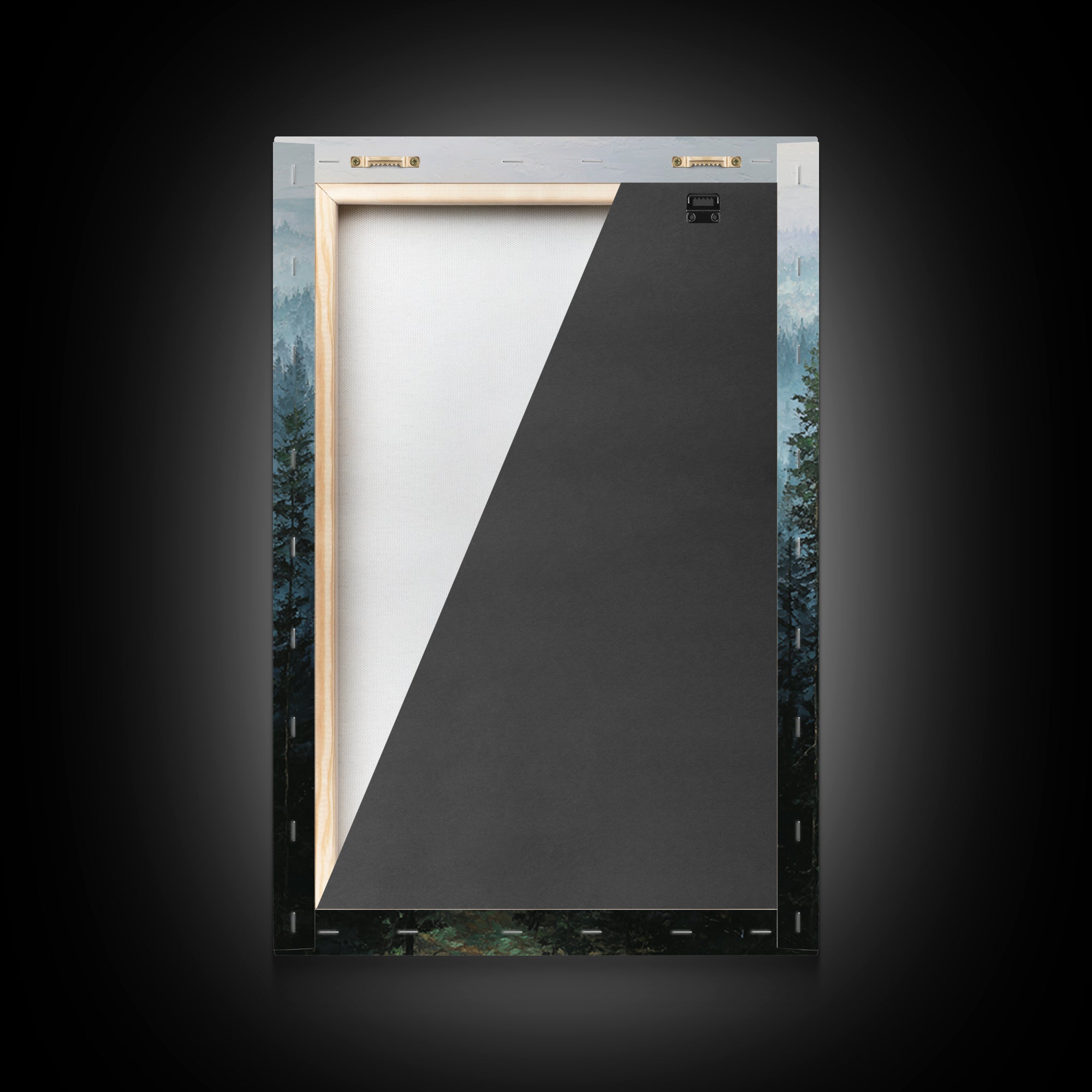 Calm Misty Forest Panorama Framed Canvas Print, Master Bedroom, Modern Decor, Bedroom Decor, Fine Art, Sanctuary, Wall Decor, MAS-2x3-84