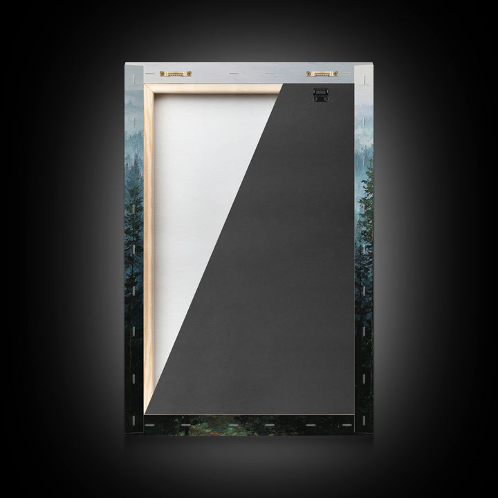 Calm Misty Forest Panorama Framed Canvas Print, Master Bedroom, Modern Decor, Bedroom Decor, Fine Art, Sanctuary, Wall Decor, MAS-2x3-84