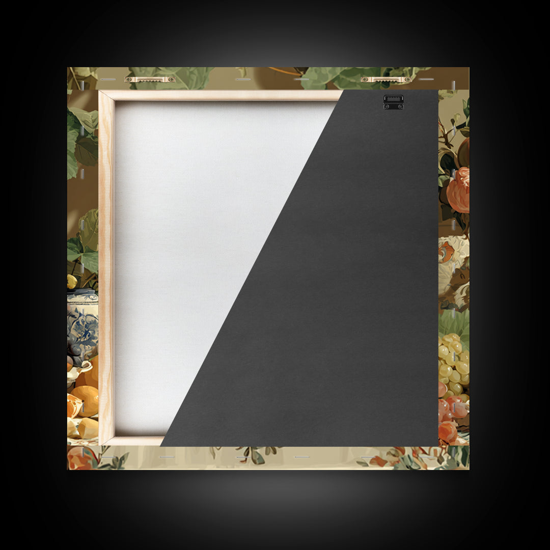 Rococo Fruit Feast Framed Canvas Print, Maximalist Art, Neutral Decor, Living Room Decor, Fine Art, Maximal, Home Decor, MAX-1x1-63