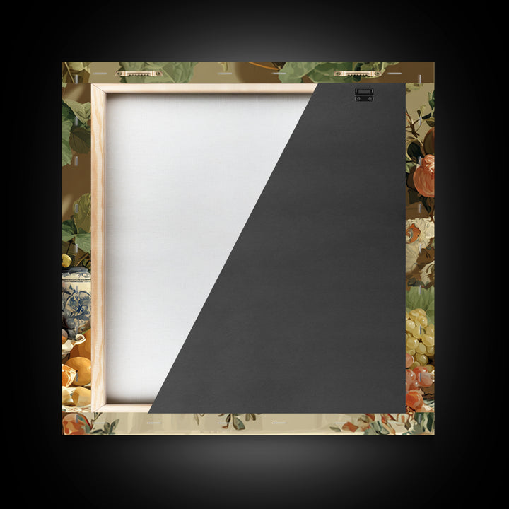 Rococo Fruit Feast Framed Canvas Print, Maximalist Art, Neutral Decor, Living Room Decor, Fine Art, Maximal, Home Decor, MAX-1x1-63
