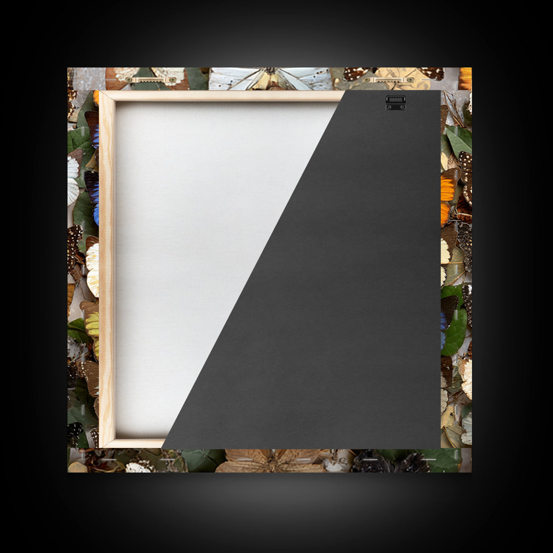 Framed Butterfly Collection Framed Canvas Print, Maximalist Art, Moody Wall Art, Living Room Decor, Fine Art, Maximal, MAX-1x1-71