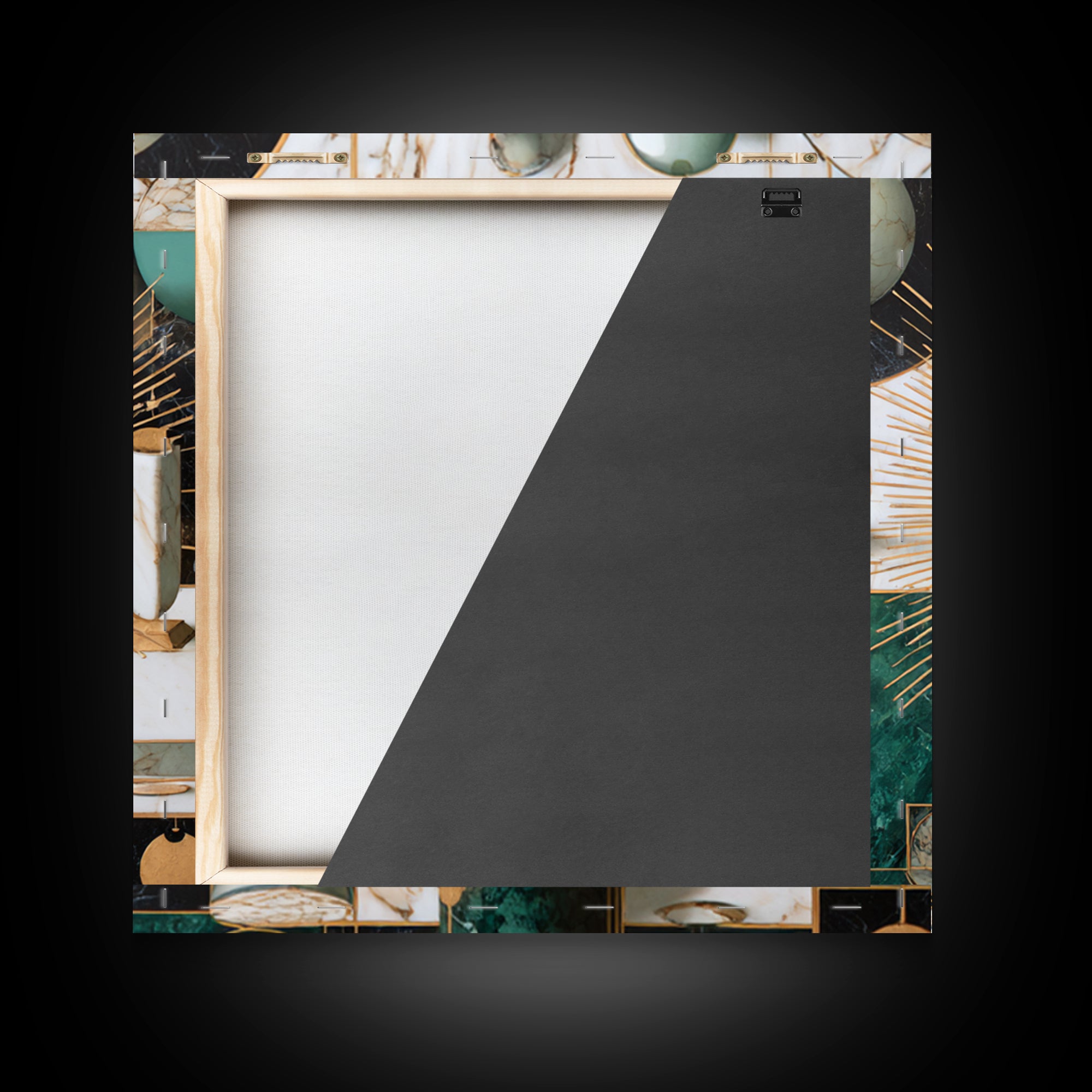 Surreal Room of Floating Objects as Decorative Canvas Print, Maximalist Art, Statement Artwork, Living Room Decor, Maximal, MAX-1x1-9