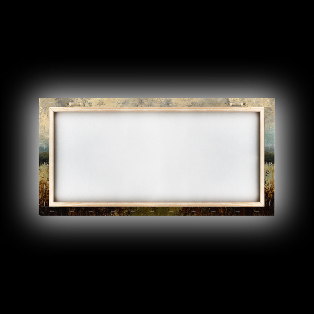 Eclectic Checkerboard Landscape Framed Canvas Print, Maximalist Art, Living Room Decor, Oil Painting, Maximal, MAX-2x1-1