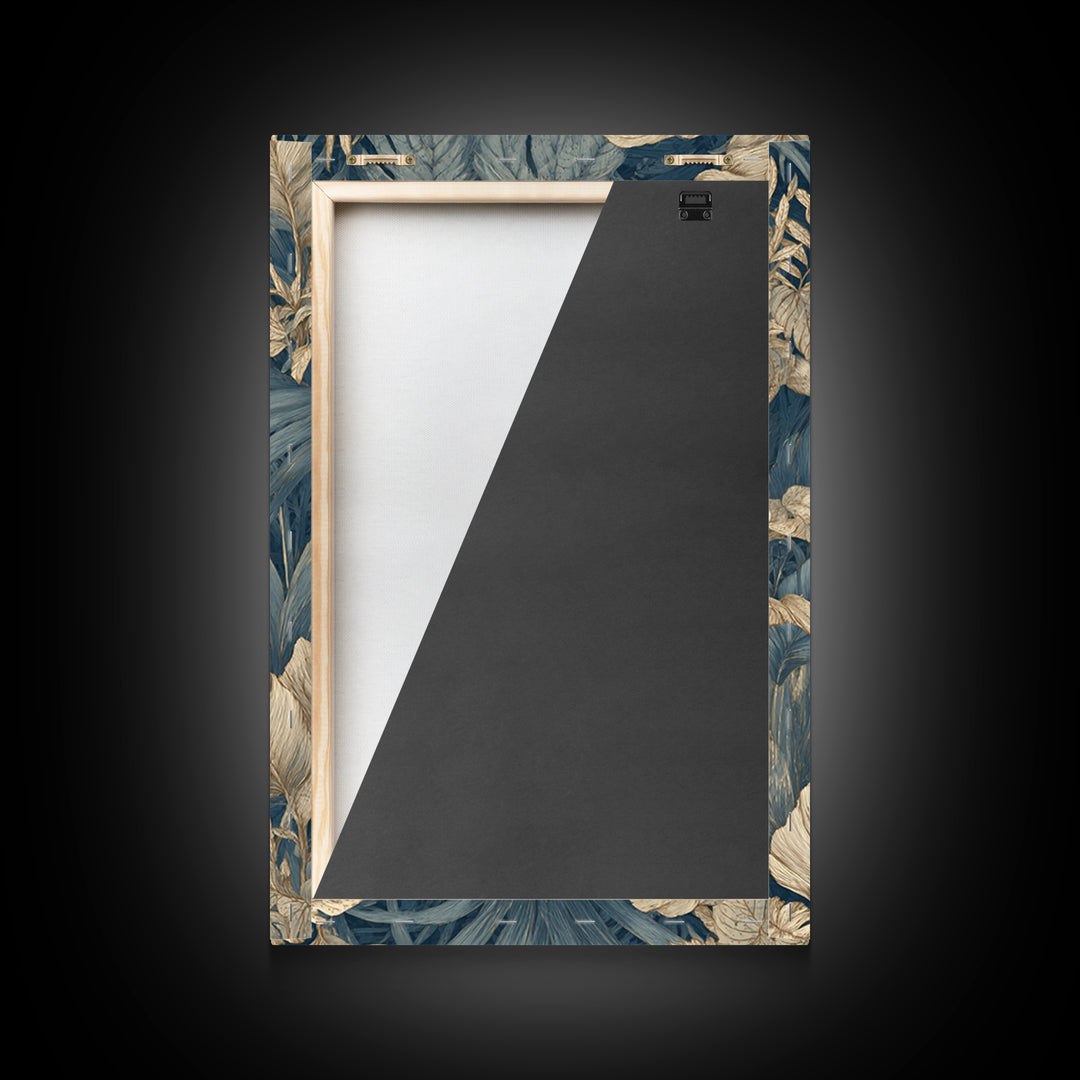 Bold Patterned Tiger Surrounded by Tropical Leaves Framed Canvas Print, Maximalist Art, Art Print, Living Room Decor, Maximal, MAX-2x3-34