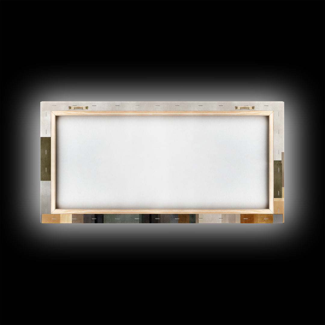 Transparent Abstract Skyline Canvas Print, Modern Geometric City Wall Art, Warm Neutral Decor, Contemporary Living Room Art