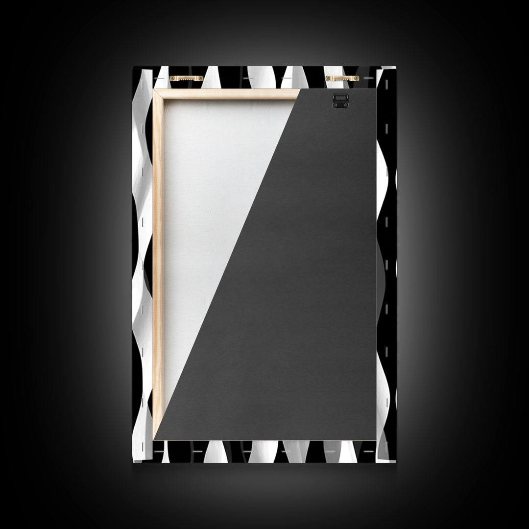 Black White Wavy Stripe Abstract Canvas Print, Op Art Wall Decor, Minimalist Modern Wall Art, Monochrome Home Decor Print