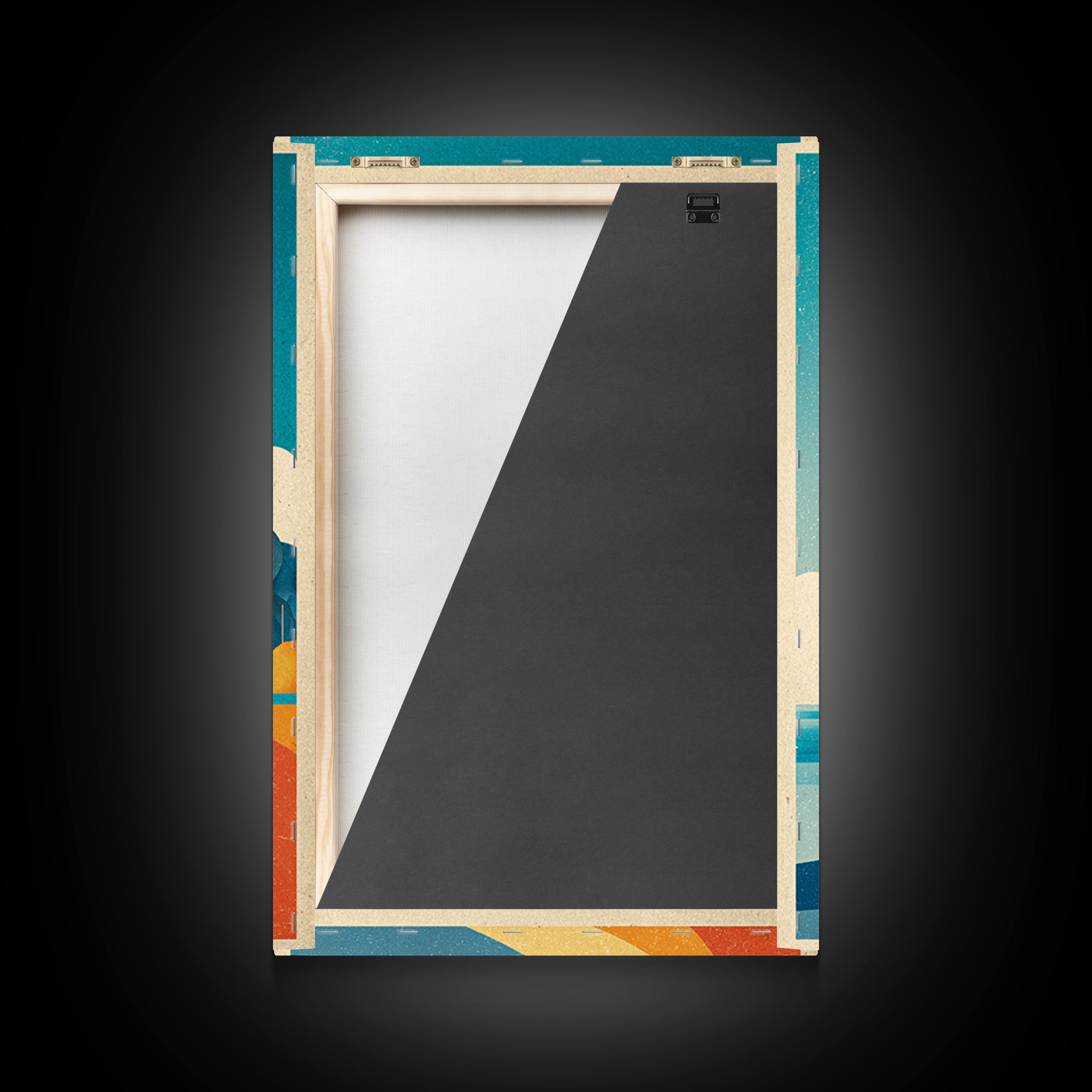 Geometric Modern Building Sunrise Canvas Print, Midcentury Modern Wall Art, Color Block Poster, Bright Abstract Home Decor