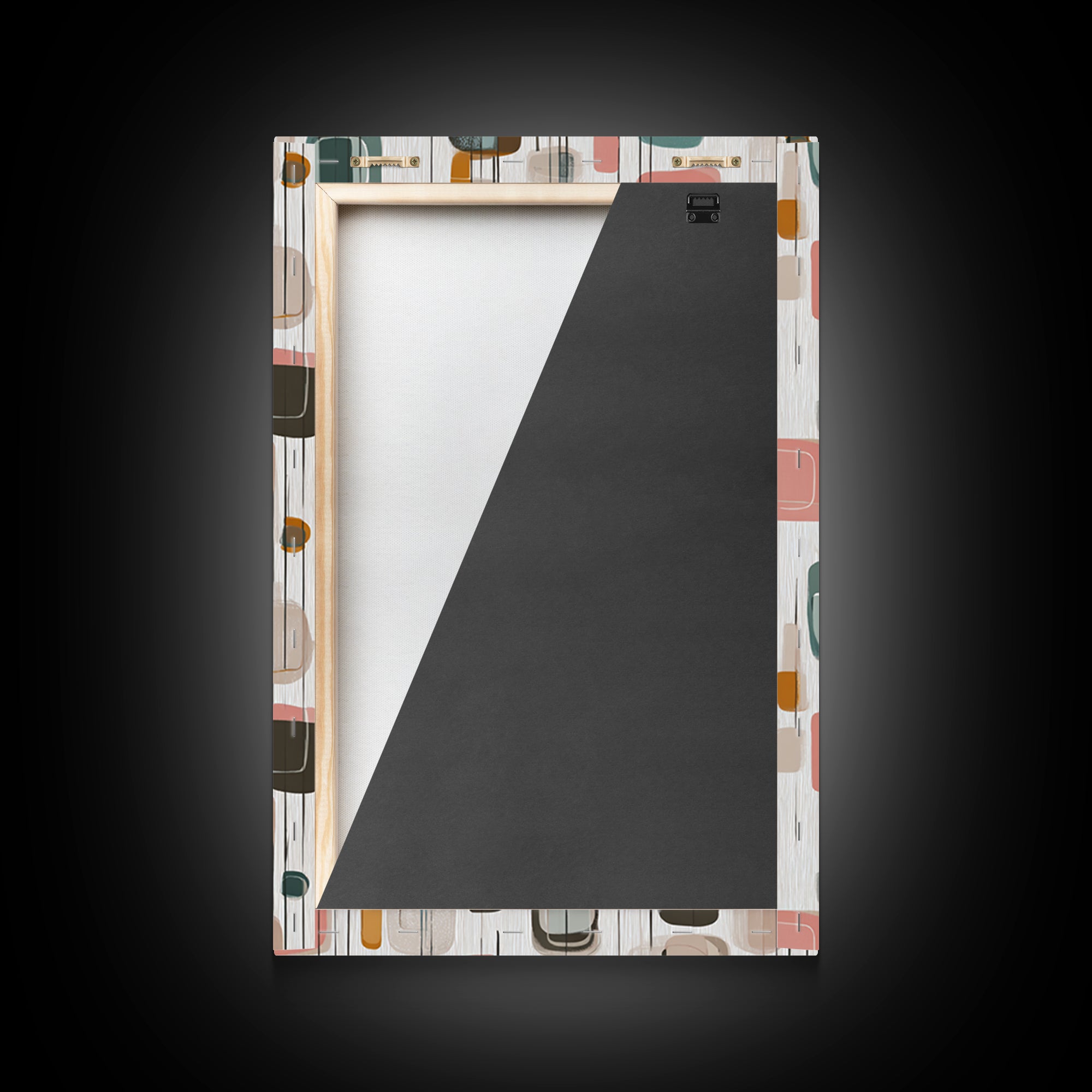 Muted Rounded Rectangle Pattern Wall Art, Midcentury Modern Abstract Poster, Scandinavian Decor, Geometric Home Art Print