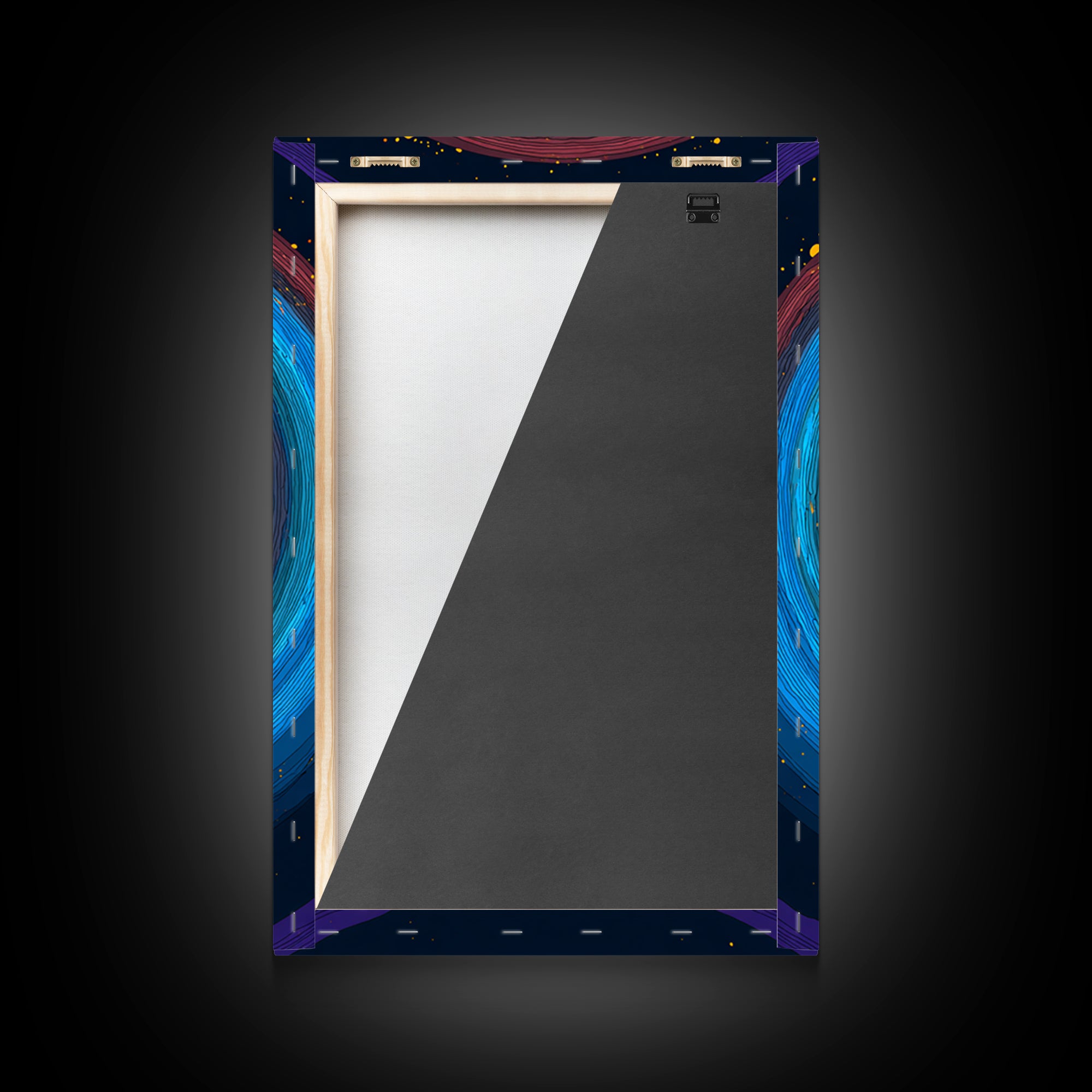 Vibrant Solar Rings Abstract Canvas Print, Midcentury Modern Wall Art, Colorful Geometric Poster, Cosmic Retro Home Decor