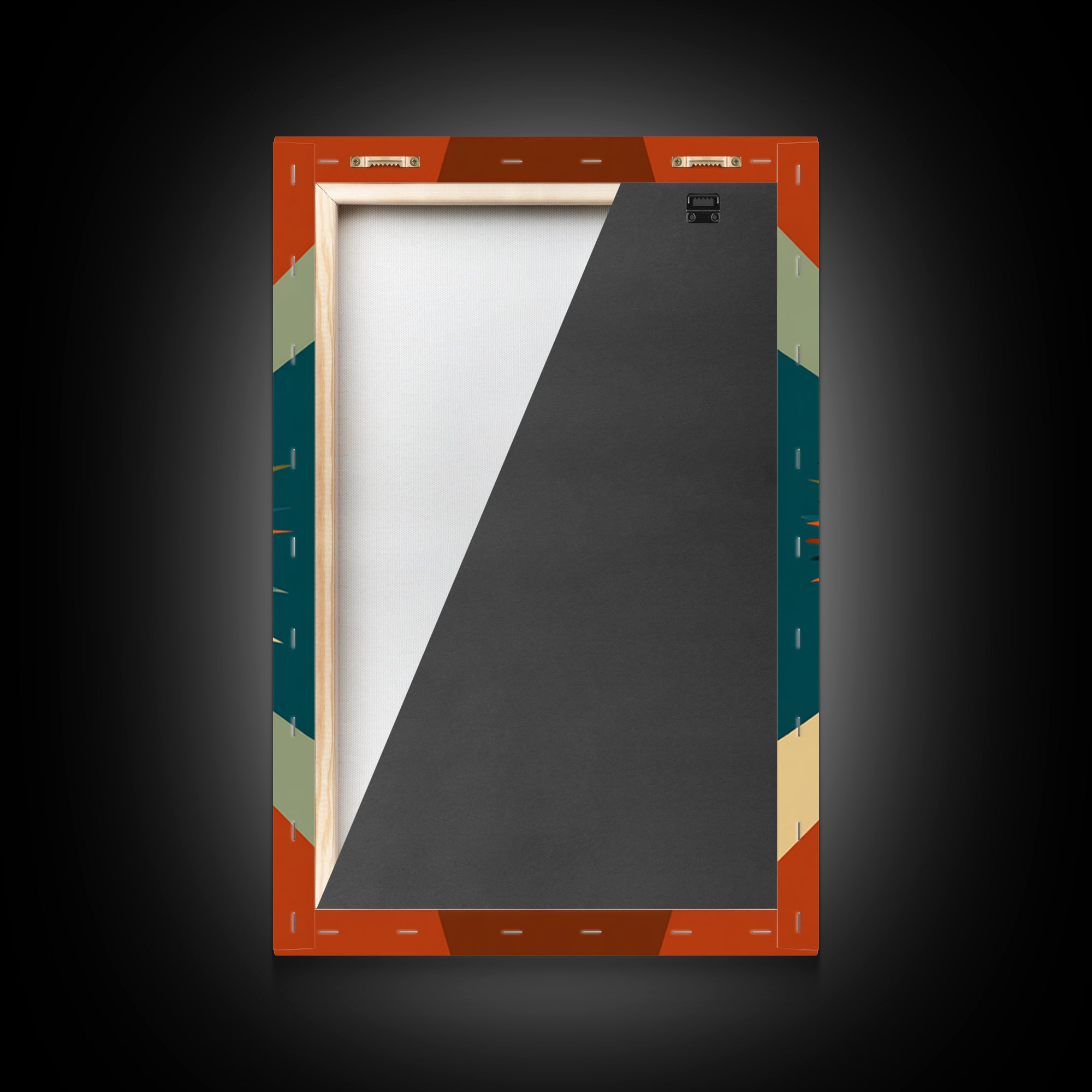 Teal Orange Retro Sunburst Wall Art, Midcentury Modern Art, Geometric Wall Decor, Atomic Art Print, Burnt Orange Home Decor