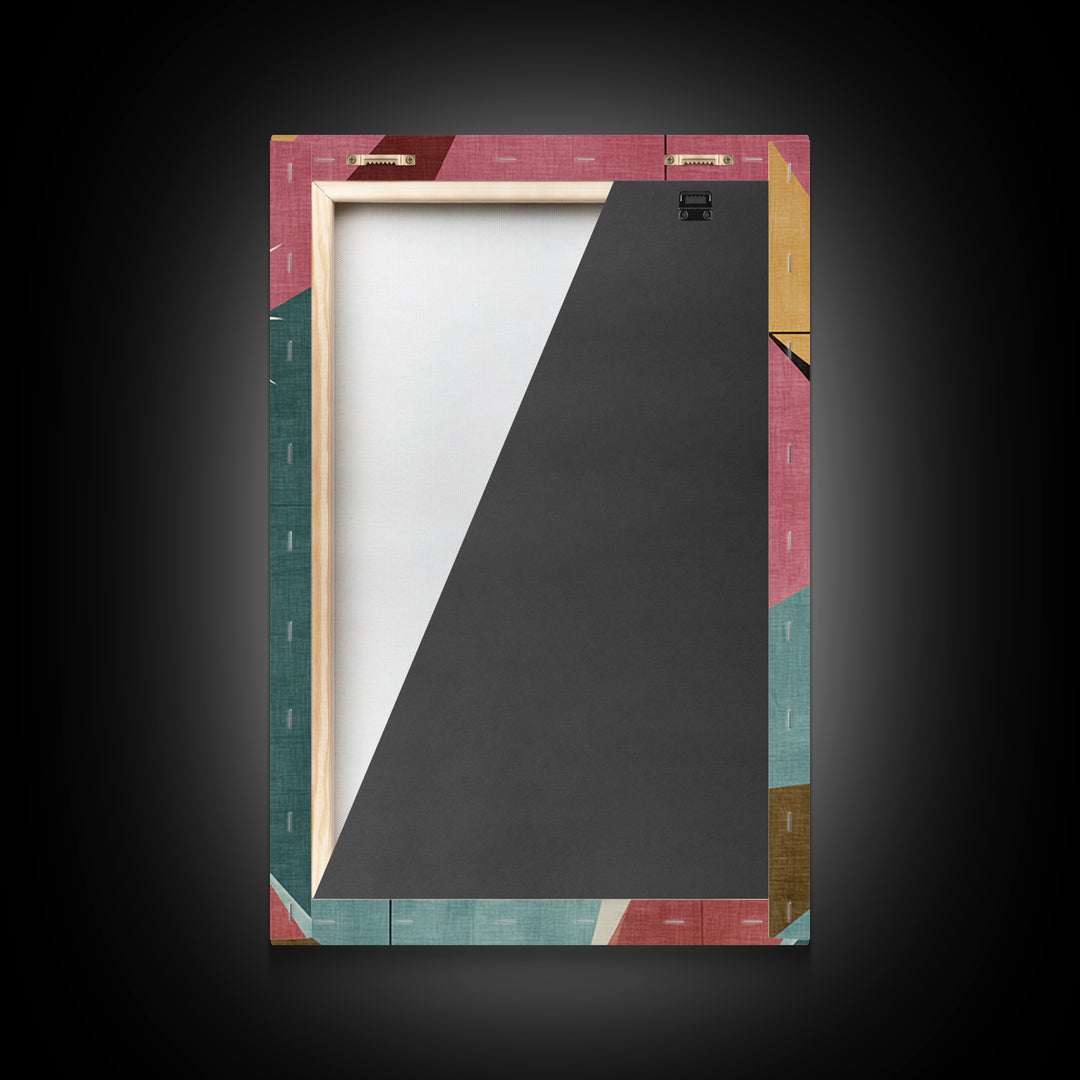 Pink Teal Atomic Starburst Abstract Wall Art, Mid Century Modern Poster, Retro Geometric MCM Living Room Decor Print Gift