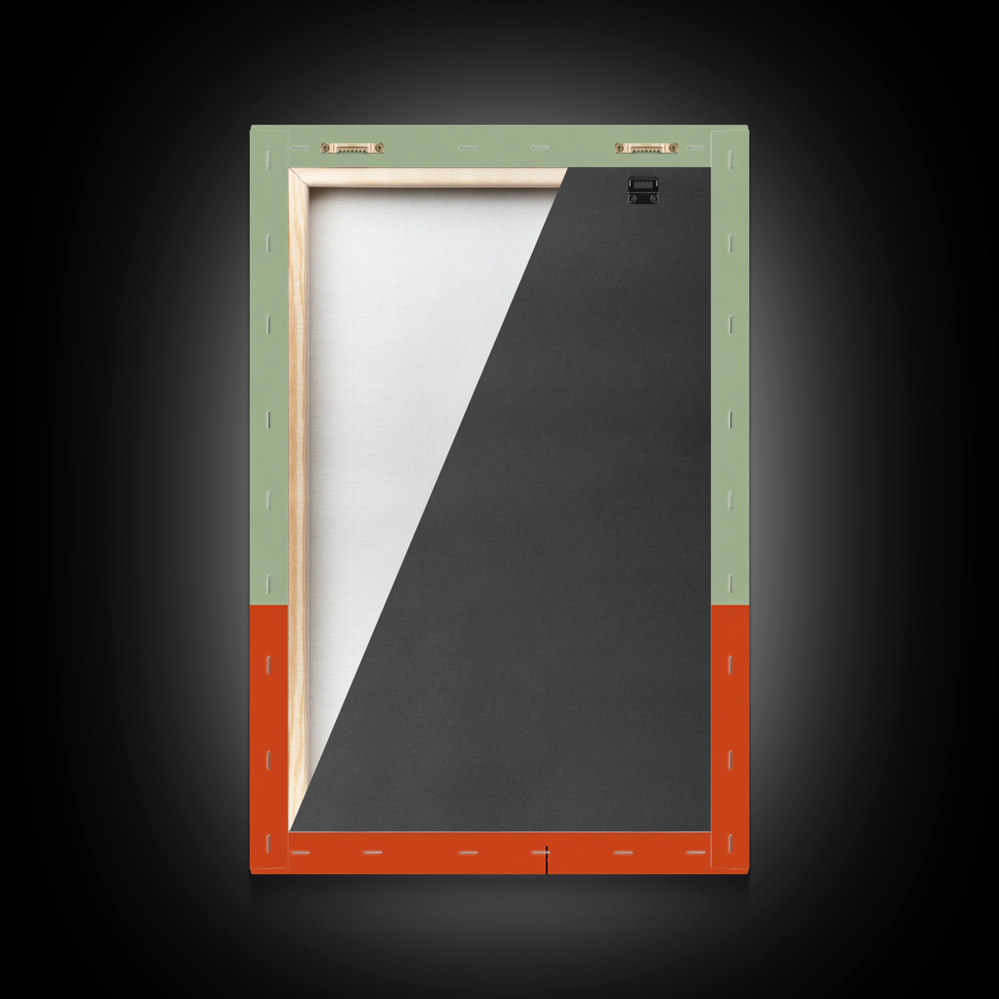 Retro Turntable Sun Shapes Framed Canvas Print, Midcentury Modern Wall Art, Orange Green Music Room Decor Poster For Vinyl Lovers