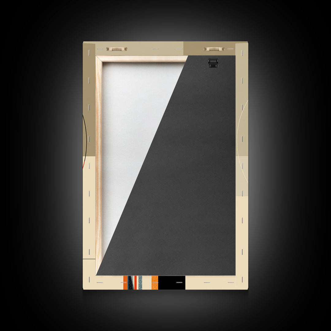 Orange Black Geometric Toucan Framed Canvas Print, Midcentury Modern Wall Art, Atomic Bird Poster, Bold MCM Decor, For Office