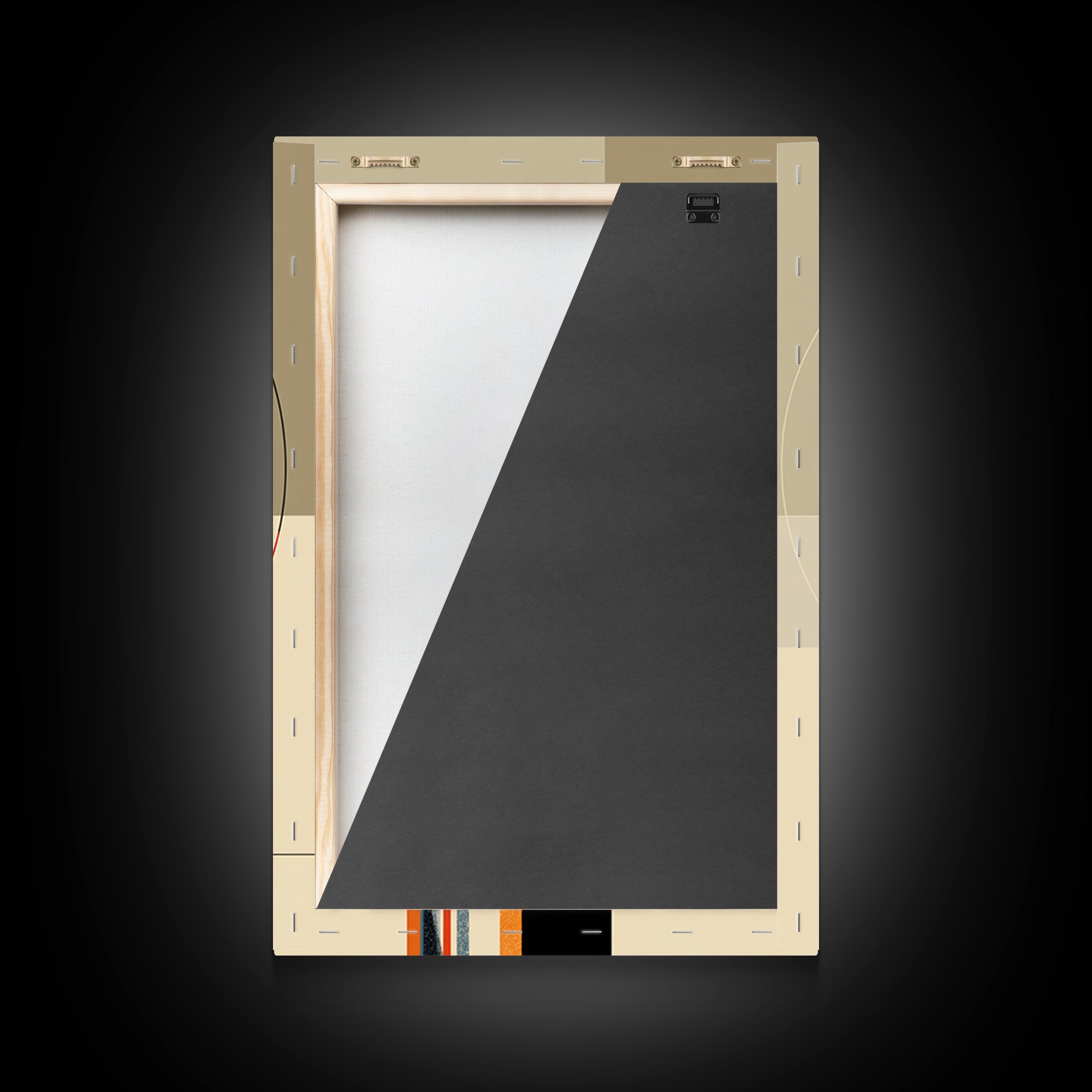 Orange Black Geometric Toucan Framed Canvas Print, Midcentury Modern Wall Art, Atomic Bird Poster, Bold MCM Decor, For Office