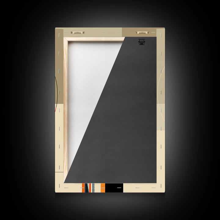 Orange Black Geometric Toucan Framed Canvas Print, Midcentury Modern Wall Art, Atomic Bird Poster, Bold MCM Decor, For Office