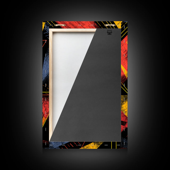 Graphic Martini Trio Canvas Print, Retro Cocktail Wall Decor, Bold Red Yellow Bar Cart Poster, Atomic Modern Kitchen Art