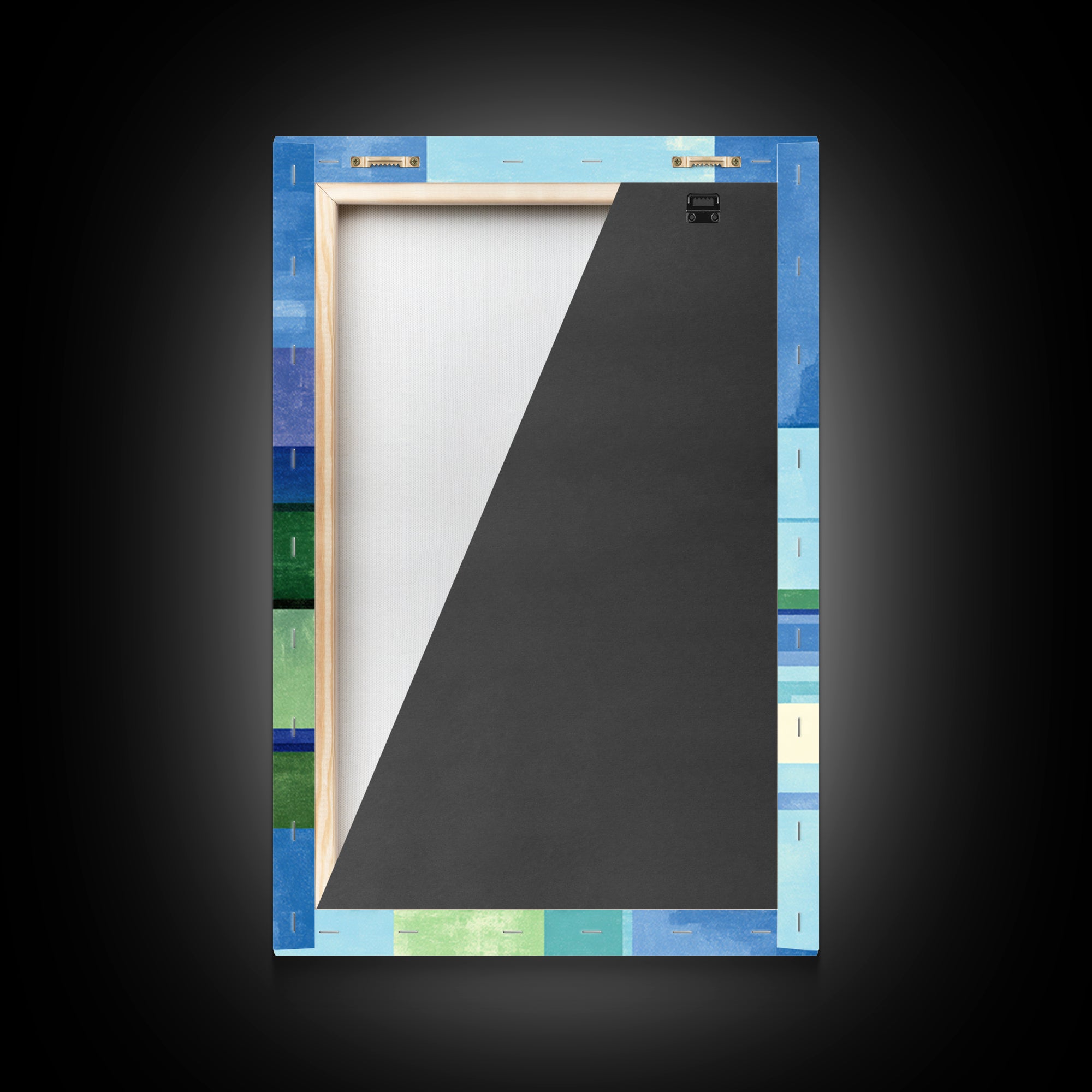Blue Green Geometric Abstract Wall Art, Modern Art Print, Midcentury Decor, Office Wall Decor, Minimalist Canvas Print, Gift