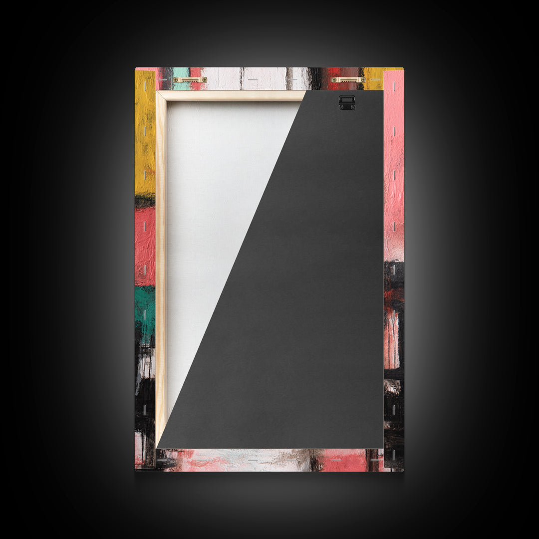 Colorful Abstract Urban Street Wall Art, Modern Art Print, Geometric Cityscape Poster, Trendy Office Decor, Canvas Print