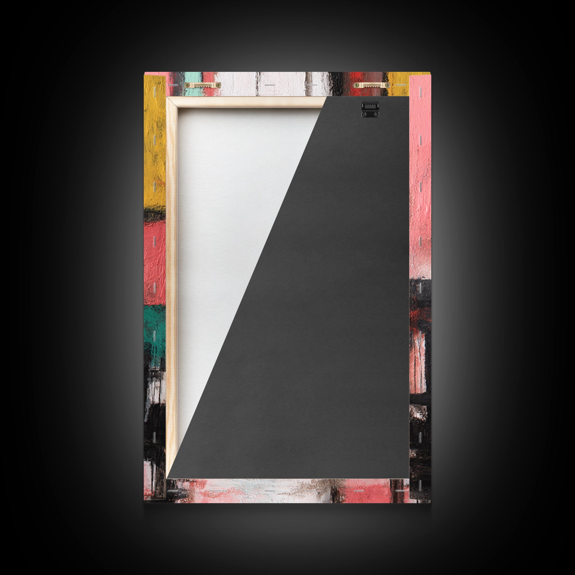 Colorful Abstract Urban Street Wall Art, Modern Art Print, Geometric Cityscape Poster, Trendy Office Decor, Canvas Print