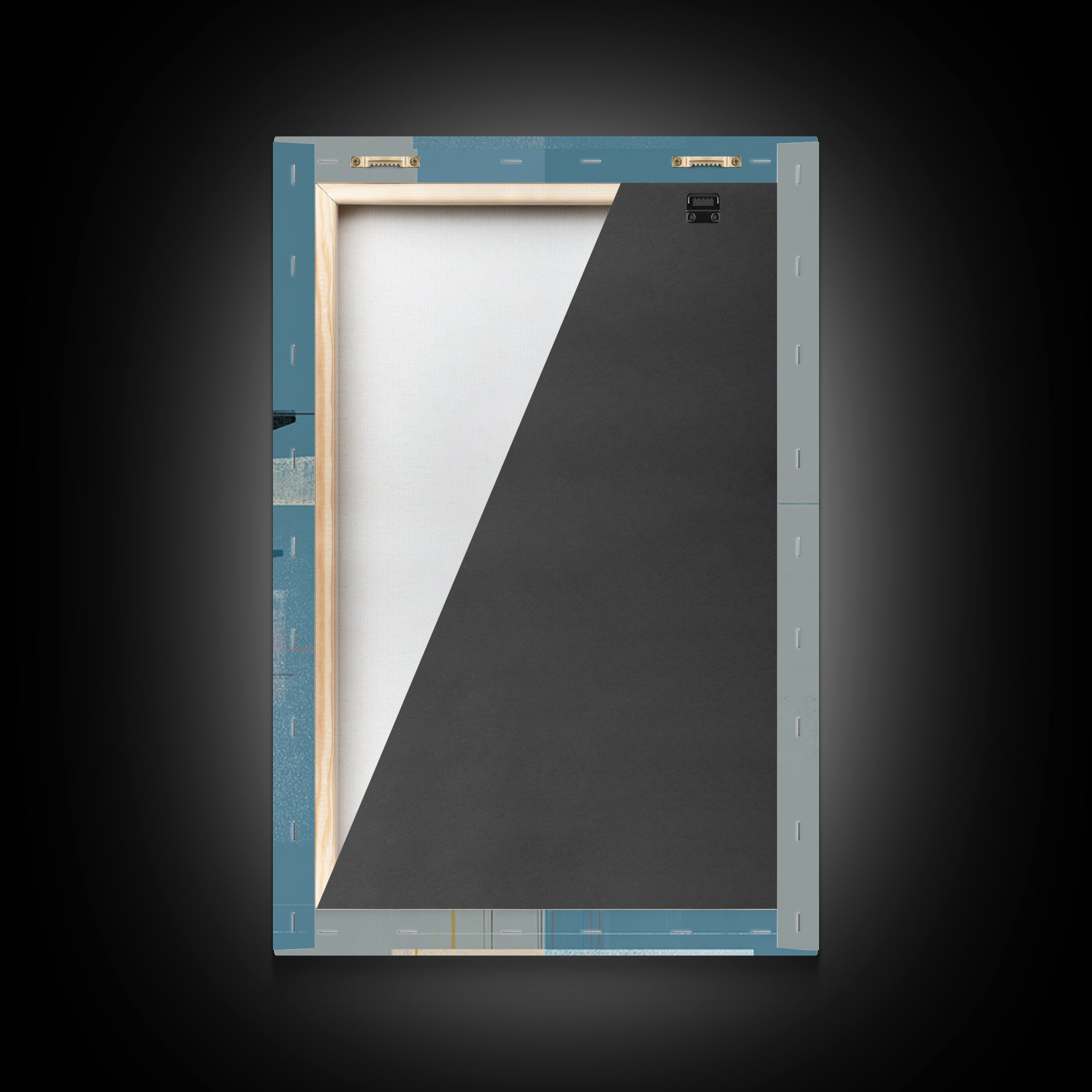 Minimalist Blue Gray Geometric Canvas Print, Modern Wall Art, Midcentury Decor, Abstract Office Art, Neutral Home Decor, Gift