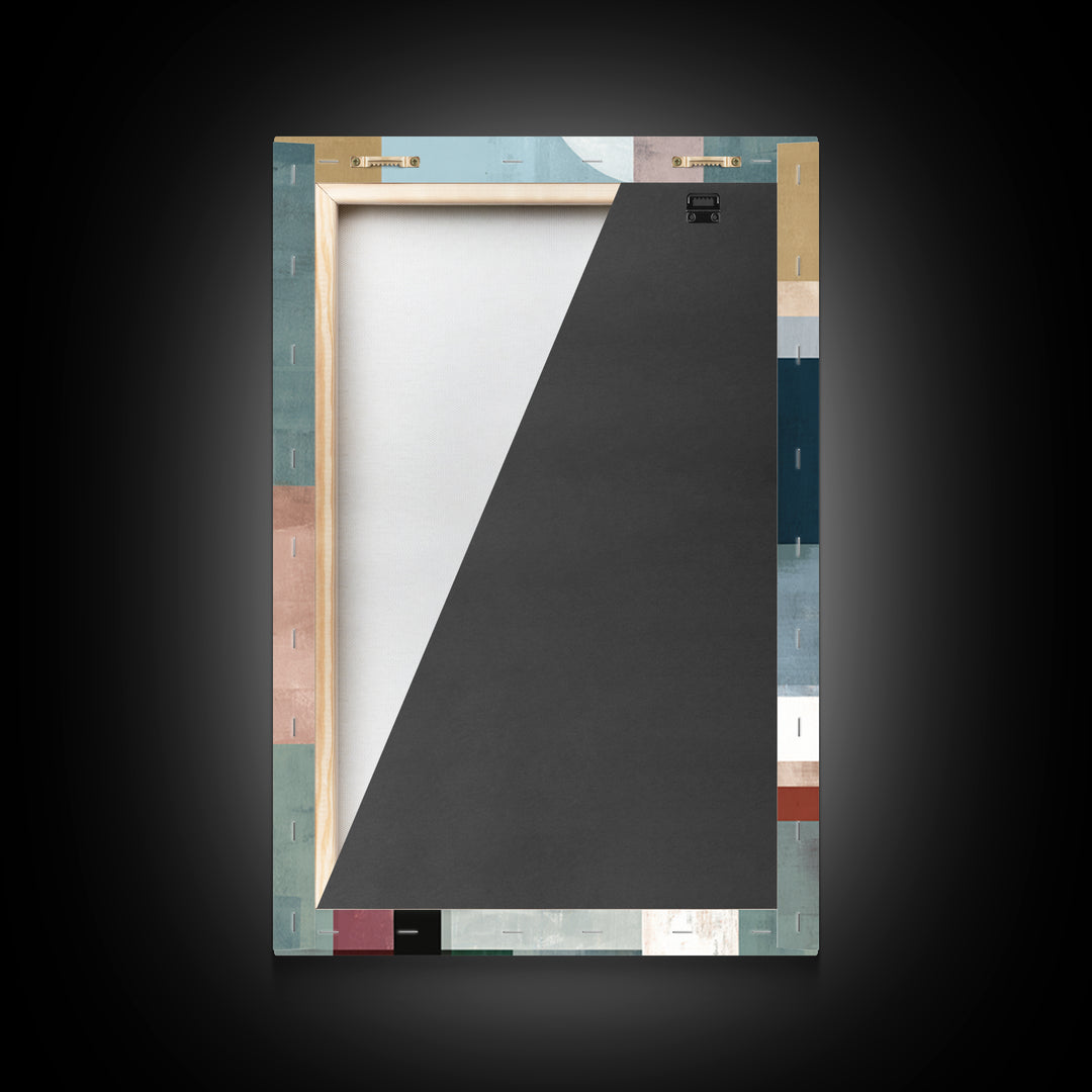 Pastel Geometric Arches Wall Art, Modern Abstract Art Print, Scandinavian Modern Decor, Soft Blue Pink Canvas Print, Home Decor