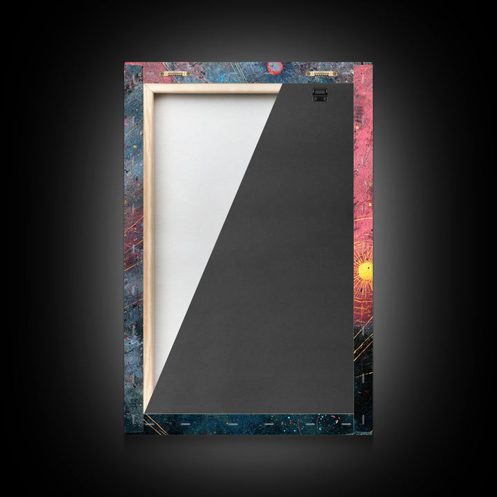 Pink Blue Star Map Canvas Print, Modern Abstract Art, Cosmic Retro Poster, Office Wall Decor, Galaxy Living Room Artwork