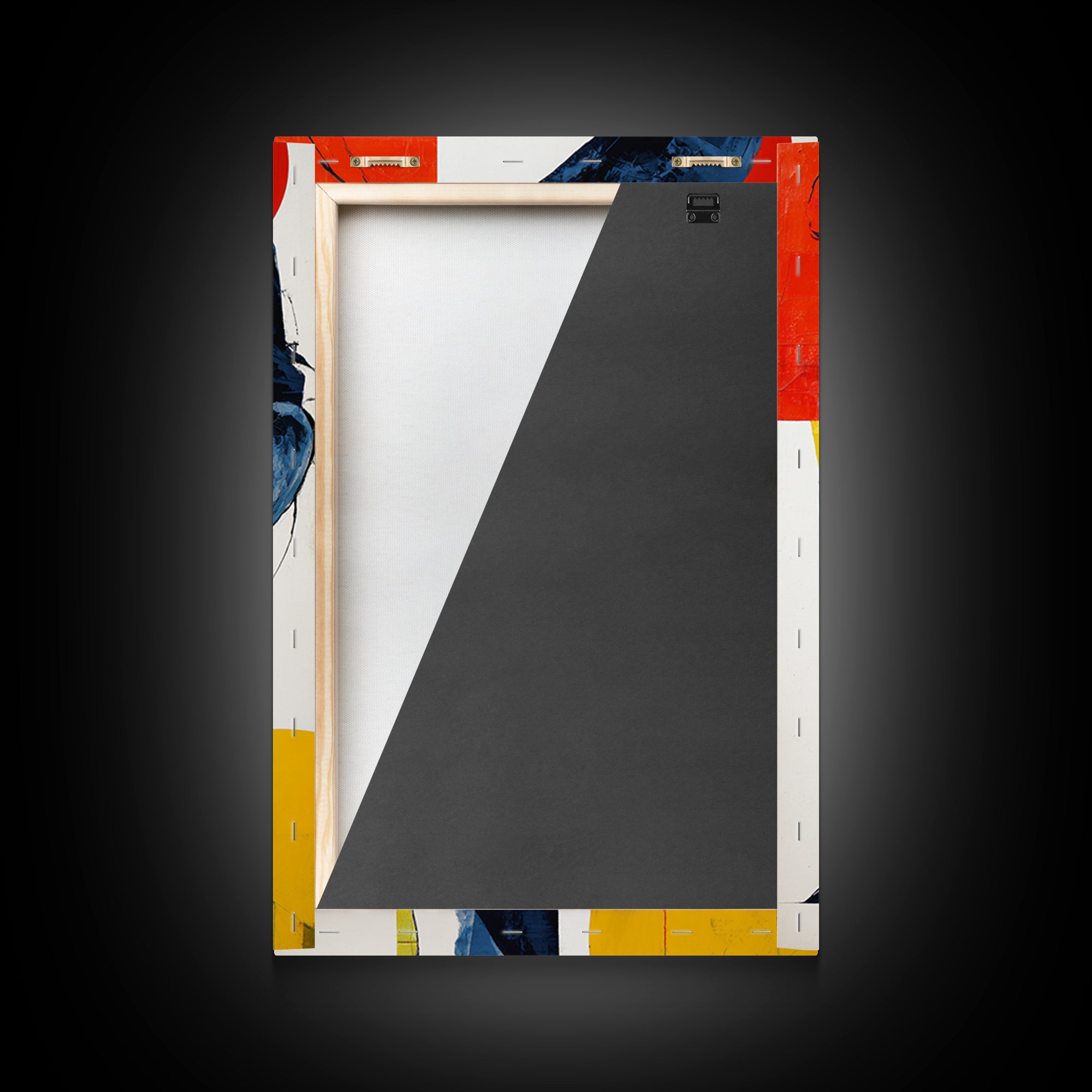 Bold Cubist Woman Portrait Framed Canvas Print, Red Yellow Blue Abstract Wall Art, Pop Art Poster, Modern Decor For Bedroom
