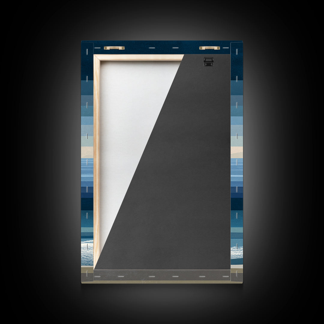 Minimal Blue Sailboat Seascape Wall Art, Coastal Landscape Art Print, Modern Wall Decor, Calm Ocean Nautical Home Decor Gift