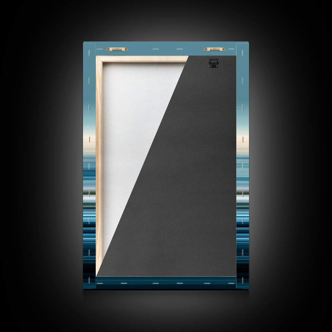 Minimalist Calm Sea Sailboat Canvas Print, Blue Horizontal Ocean Wall Art, Modern Coastal Decor, Serene Home Office Art Print