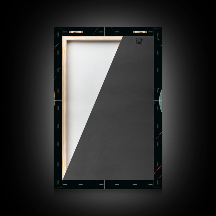 Black Celestial Geometry Diagram Canvas Print, Modern Abstract Art Print, Geometric Wall Art, Atomic Space Office Decor Poster